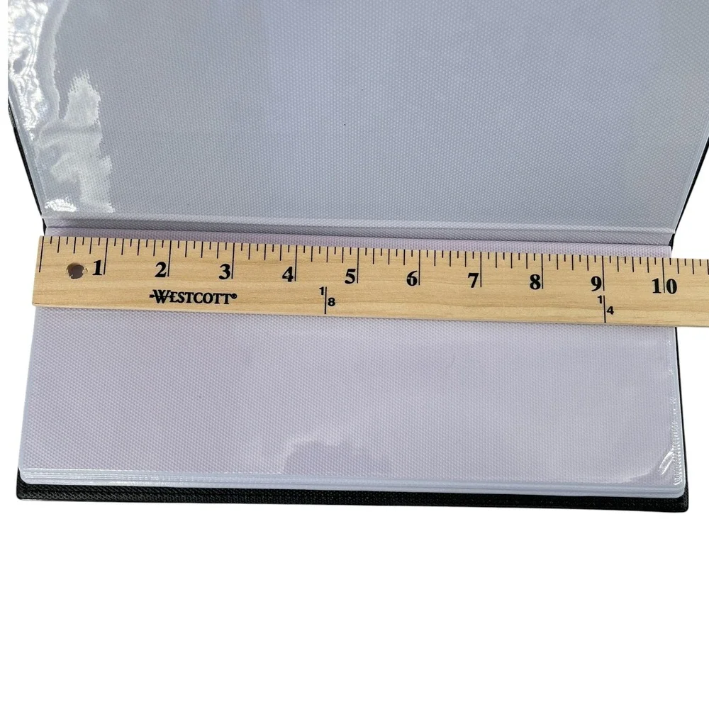 Black Faux Leather Currency / Panoramic / Ticket  Album 10x3.5 - Holds 24